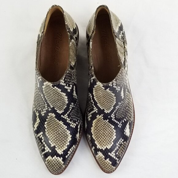 Madewell Low Chelsea Boots Snake Leather Print - Picture 10 of 12